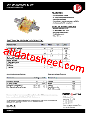 LNA-30-26004000-27-10P型号图片