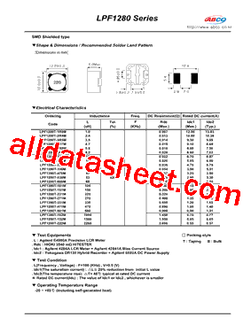 LPF1280T-151M型号图片