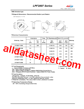 LPF2807T-1R5N型号图片