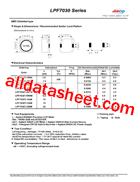 LPF7030T-220M型号图片