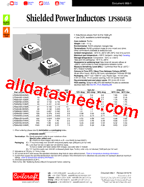 LPS8045B-154MR型号图片