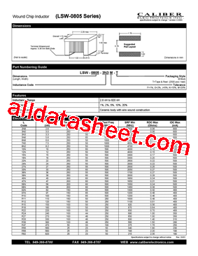 LSW-0805-R18M-B型号图片