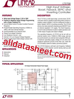 LT3758EDDPBF型号图片