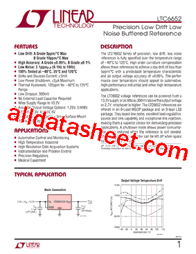 LTC6652BHMS8-1.25-TRPBF型号图片
