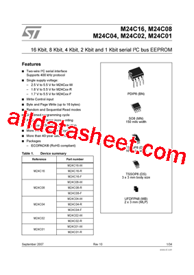 M24C01WDW5TP型号图片