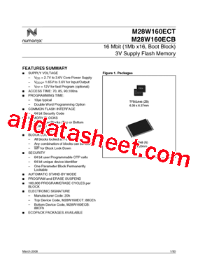 M28W160ECB70ZB1F型号图片