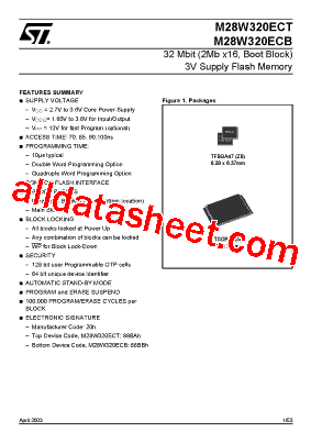 M28W320ECT70N1E型号图片