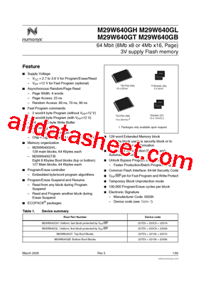 M29W640GB60NB6E型号图片