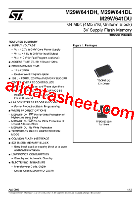 M29W641DL70ZA1F型号图片