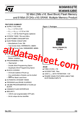 M36W832BE70ZA6T型号图片