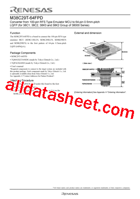M38C29T-64FPD型号图片