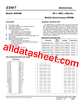 M52S32162A-6TG型号图片