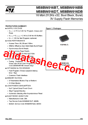 M58BW016BB100T3T型号图片