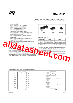 M74HC153TTR型号图片