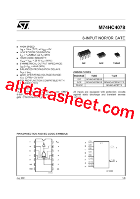 M74HC4078TTR型号图片