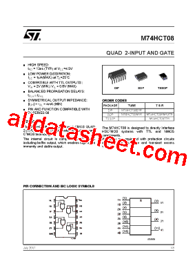 M74HCT08型号图片