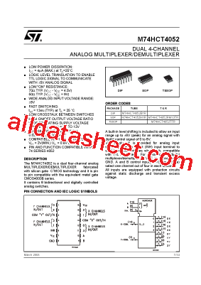 M74HCT4052RM13TR型号图片