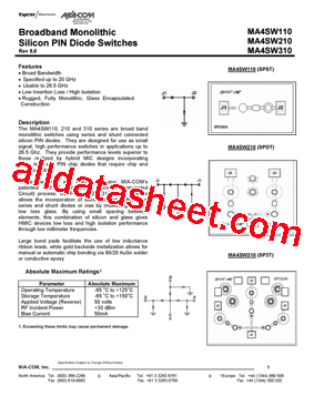 MA4SW110型号图片