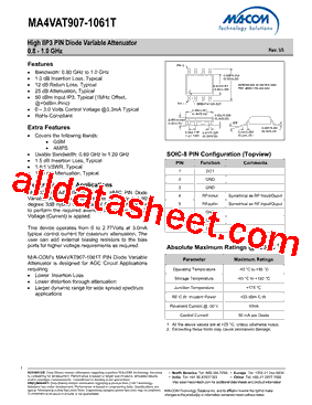 MA4VAT907-1061T型号图片