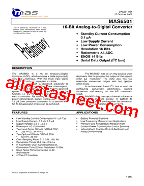 MAS6501BA1ST206型号图片