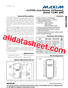 MAX1245BCAP+型号图片