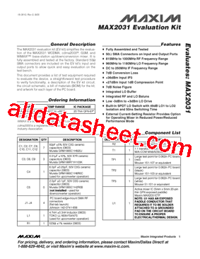 MAX2031EVKIT型号图片