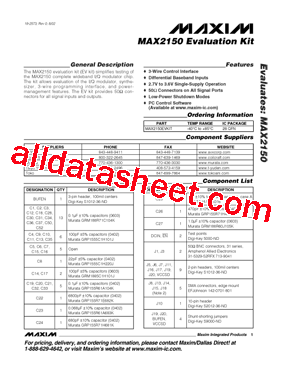 MAX2150EVKIT+型号图片