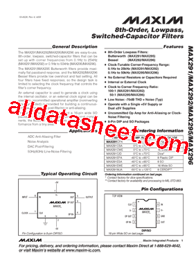 MAX292CPA+型号图片