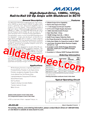 MAX4233ABC+T型号图片