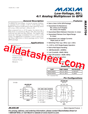 MAX4704EGC+型号图片