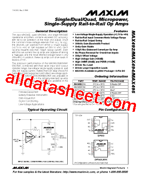 MAX492CPA+型号图片