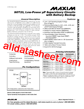 MAX6363HUT23型号图片