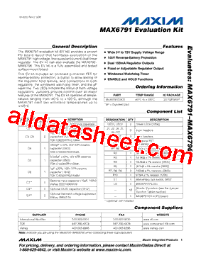 MAX6791EVKIT型号图片