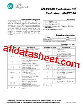 MAX7058EVKIT+型号图片