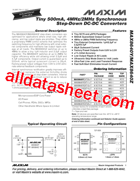 MAX8640YEXT19+T型号图片