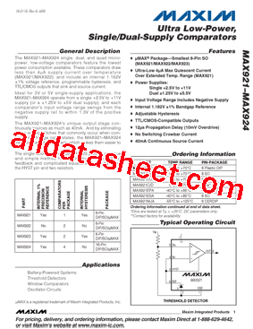 MAX921MSA/PR型号图片