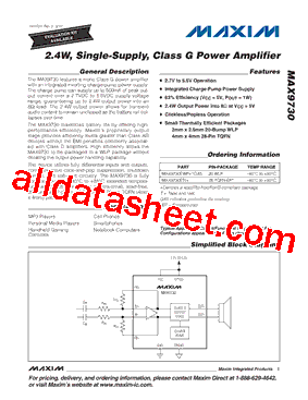 MAX9730ETI+T型号图片