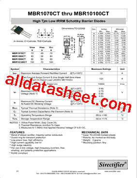 MBR10100CT型号图片