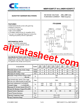 MBR10150FCT型号图片