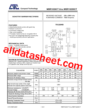 MBR1020CT型号图片