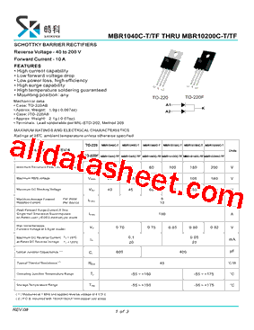 MBR1040C-T型号图片