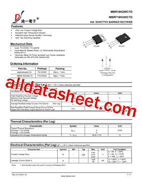 MBR10H200CTD型号图片