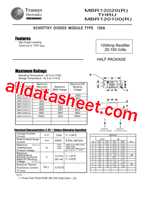 MBR120100R型号图片