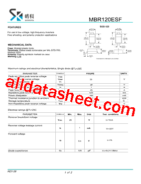 MBR120ESFT1G型号图片