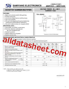 MBR15200型号图片