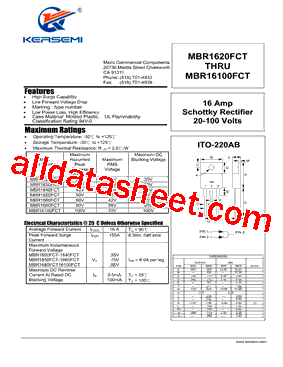 MBR1620FCT型号图片