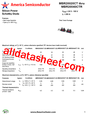 MBR20035CTR型号图片