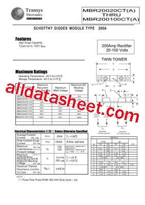 MBR20040CTR型号图片
