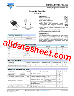 MBR20100CTKPBF型号图片