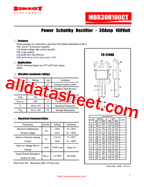 MBR30H100CTG型号图片